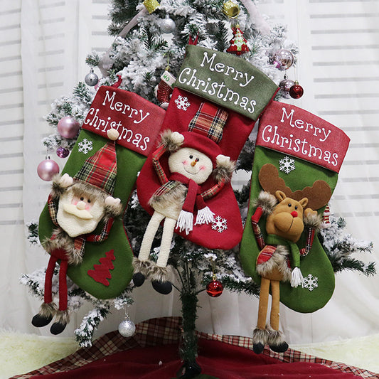 Christmas Big Stockings Set – Plush Tree Decorations